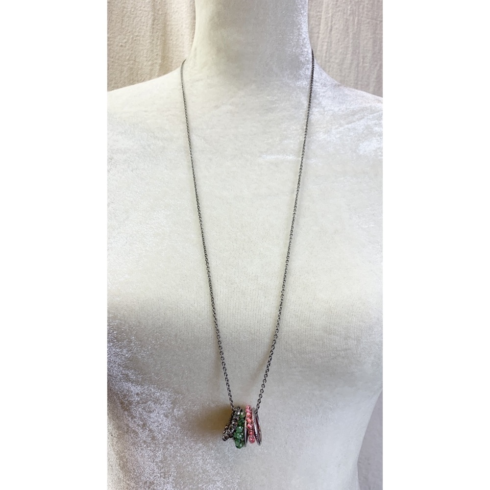 American Eagle Long Beaded Ring Necklace